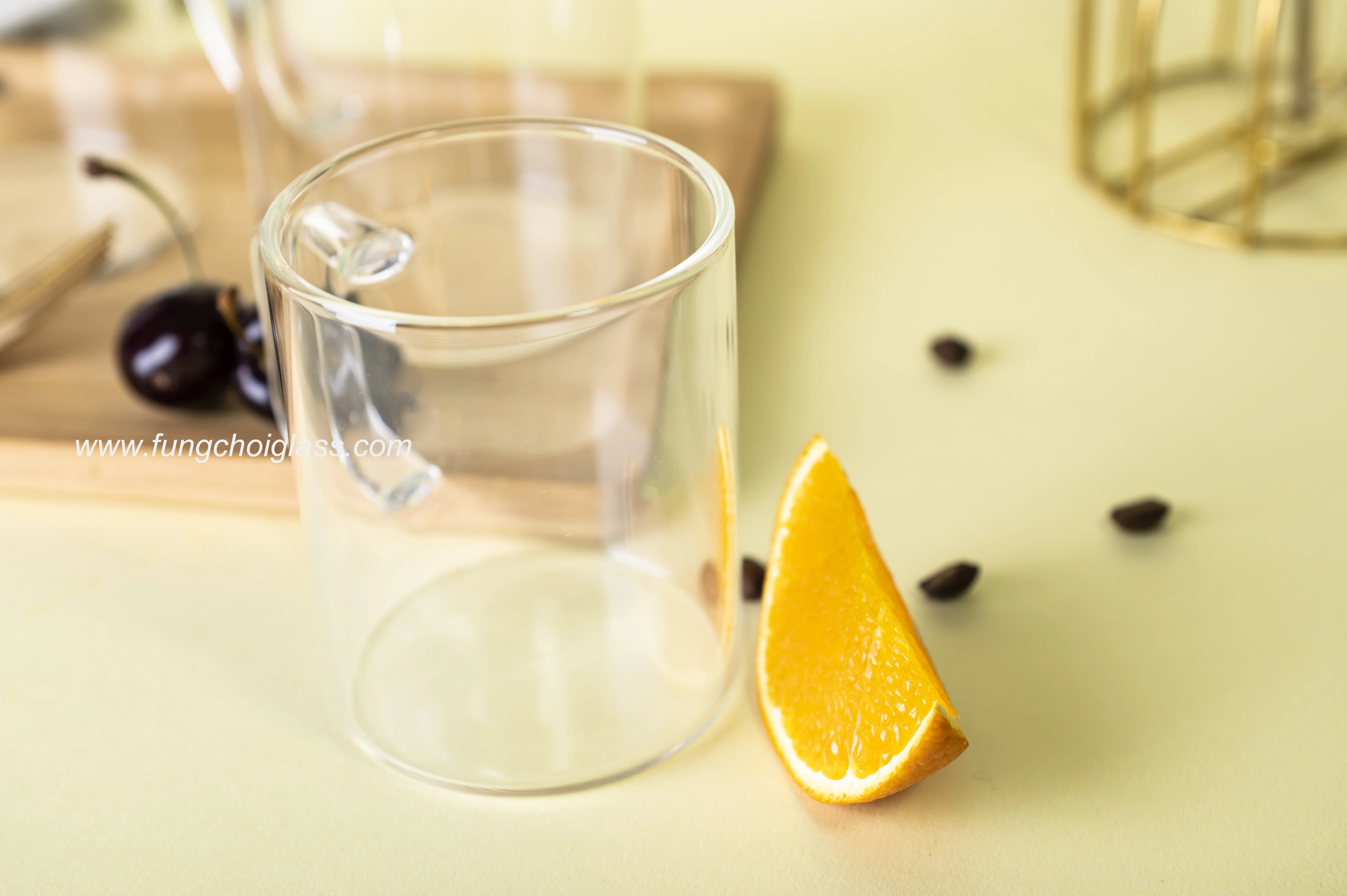 550ml Wholesale borosilicate heat cool safe custom logo made coffee water glass cup mug