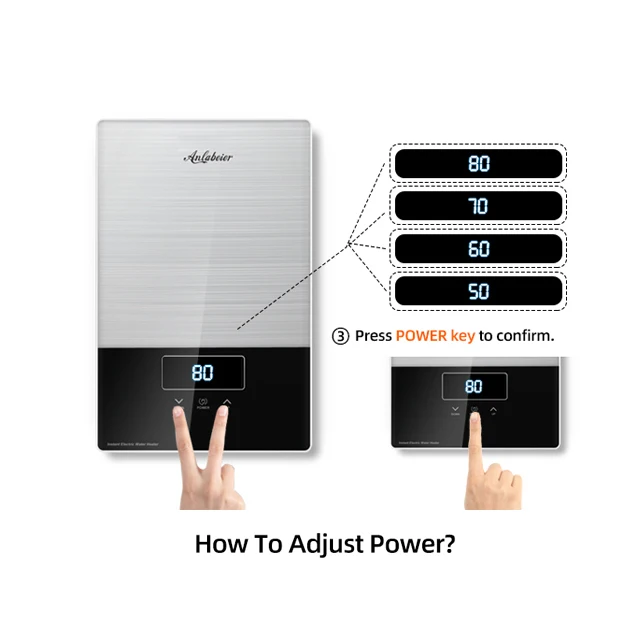 8kW 13kW 220v single phase on-demand water heater tankless shower electric