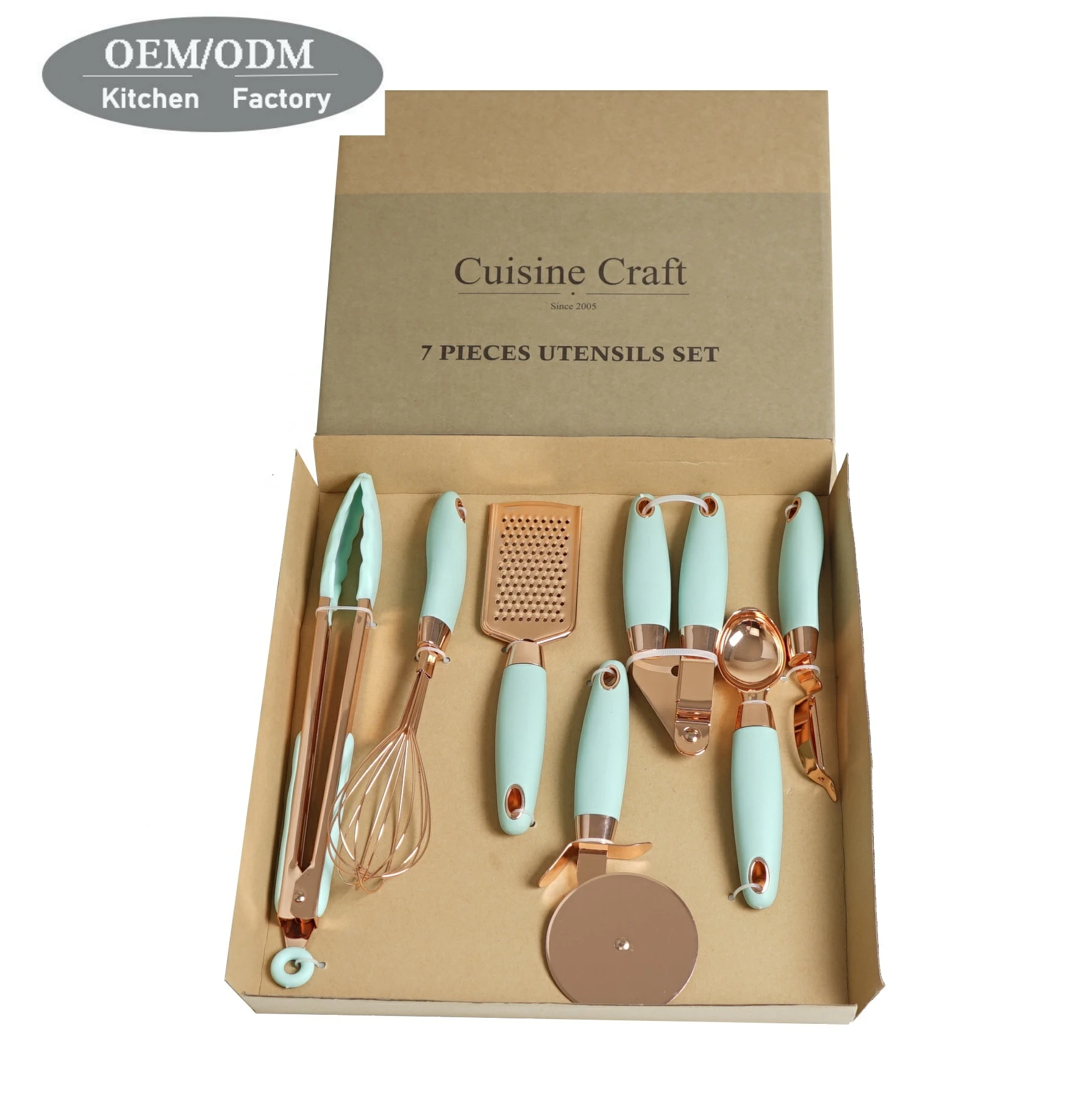 Kitchen Gadget Set Copper Coating Stainless Steel With Soft Touch Handles Cooking Set Kitchen Tool Utensil