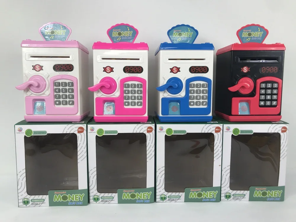 Simulation of fingerprint identification piggy bank child creative ATM electric code (currency music gift piggy bank cross-borde