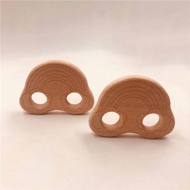 Beech wood molars rainbow crafts ornaments baby teething toys