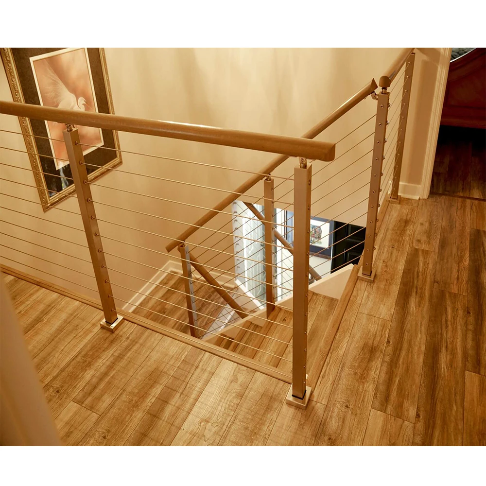 Foshan Factory Modern Interior Wire Balustrade Handrail Systems Stair Stainless Steel Wire Rope Cable Railing Prices