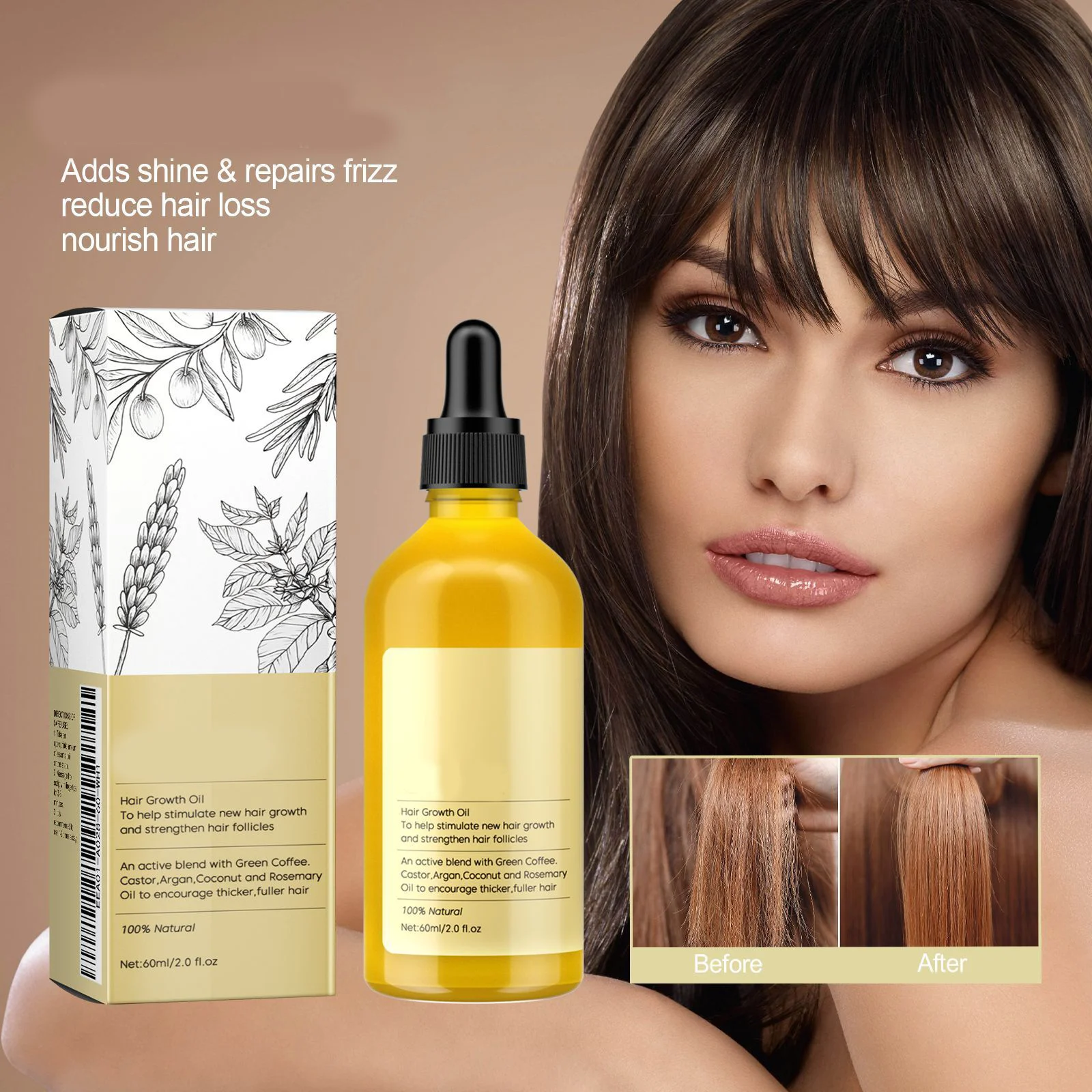 Private label Organic Hair Anti LossTreatment Fast Oil Growth Hair Serum Hair Growth Oil