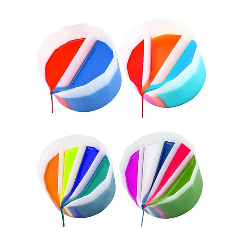 2/3/4/5 Grids Silicone Epoxy Resin Mixing Cup Color Mixing Distribution Measuring Cup DIY Epoxy Resin Tools Paint Pouring Cup