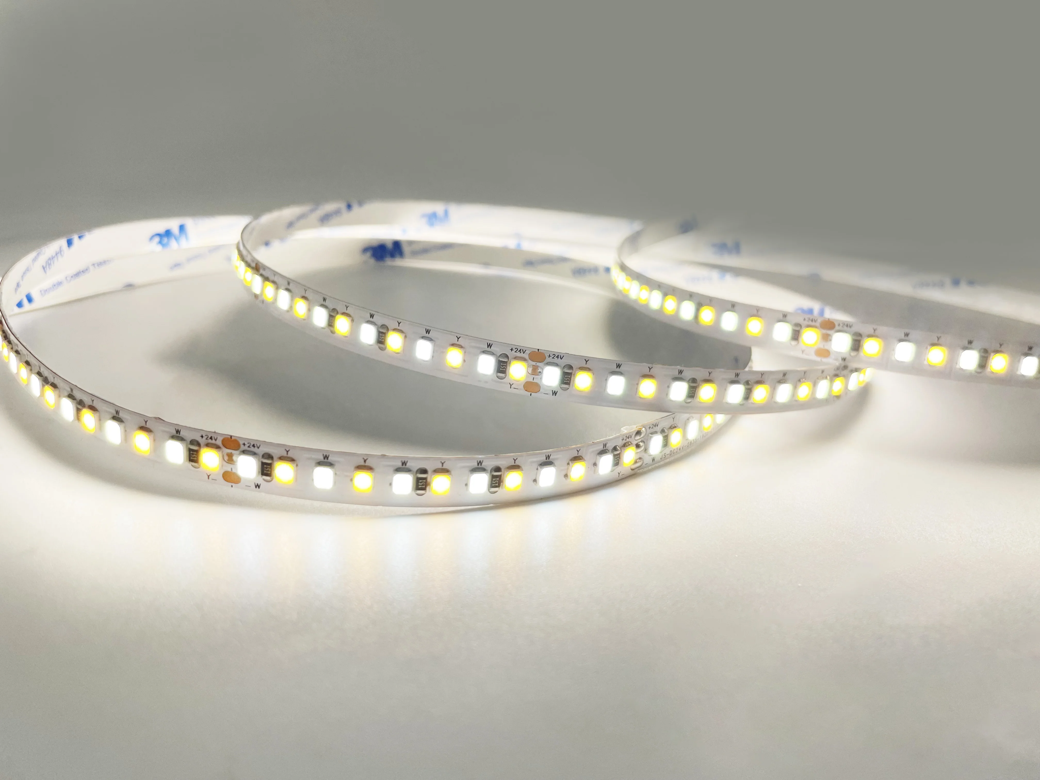 Chinese factory price CCT 2835 LED Strip Dual White WW/CW 192LED/M DC24V 8mm width PCB  factory directly