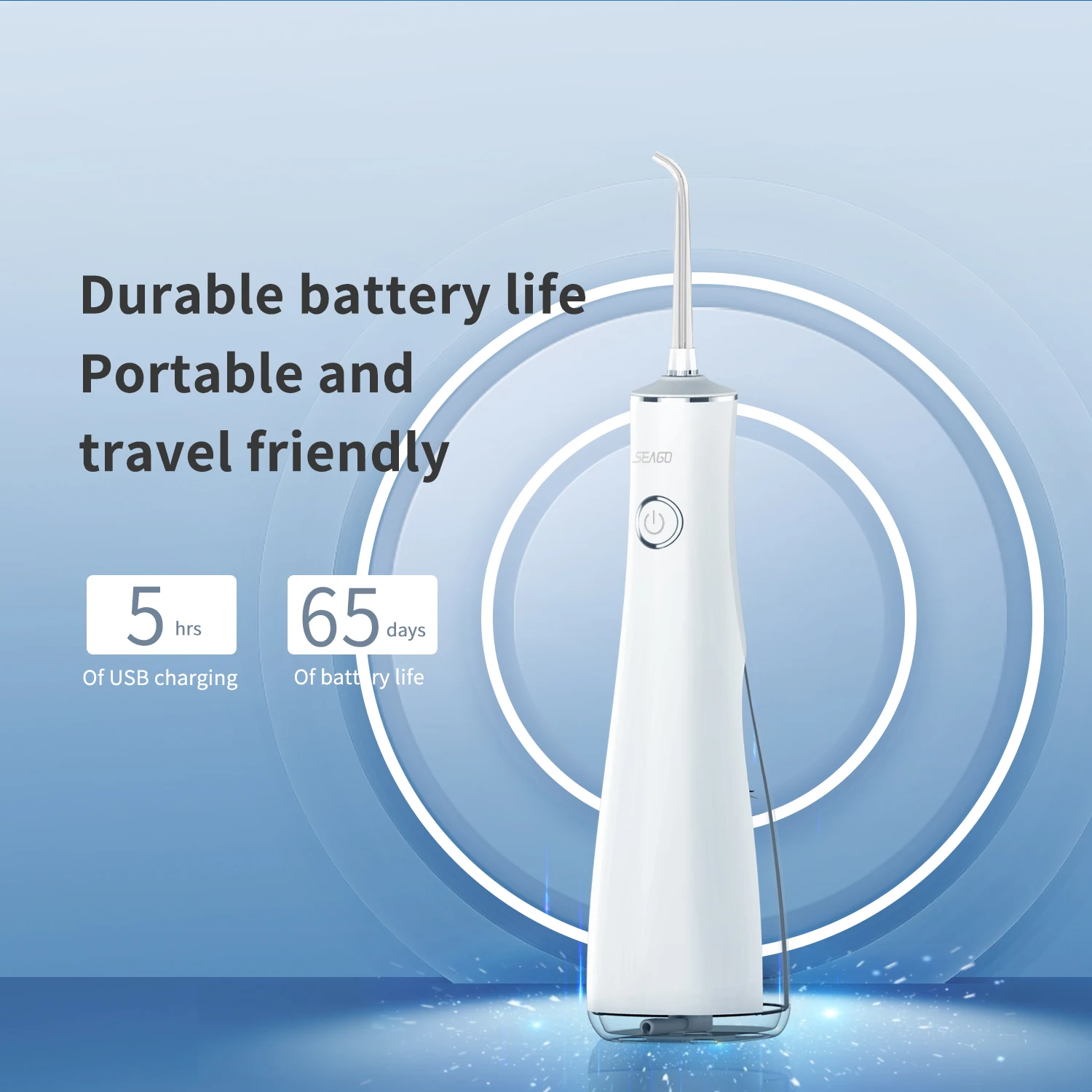 
Seago SG8001 Portable Teeth Whitening Sonic Electric Dental Care Cordless Water Pick Flosser 