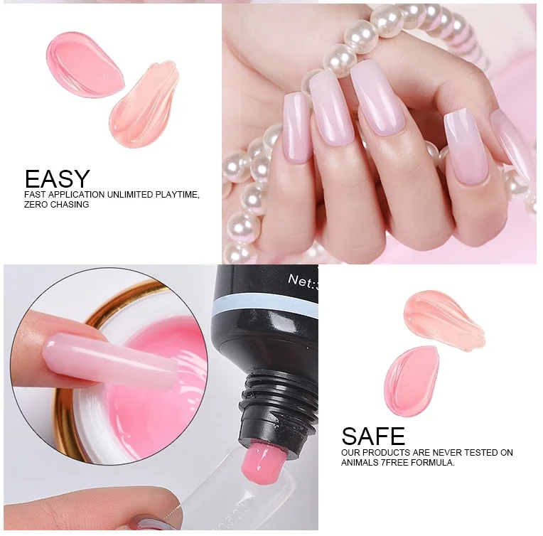 OEM private label acrylic gel polish easy apply poly UV gel nails soak off poly UV gel