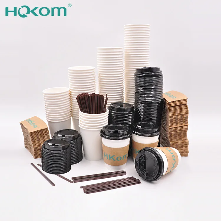 custom high quality  biodegradable cups disposable takeaway cappuccino espresso hot drink paper coffee cups with lids 16 oz