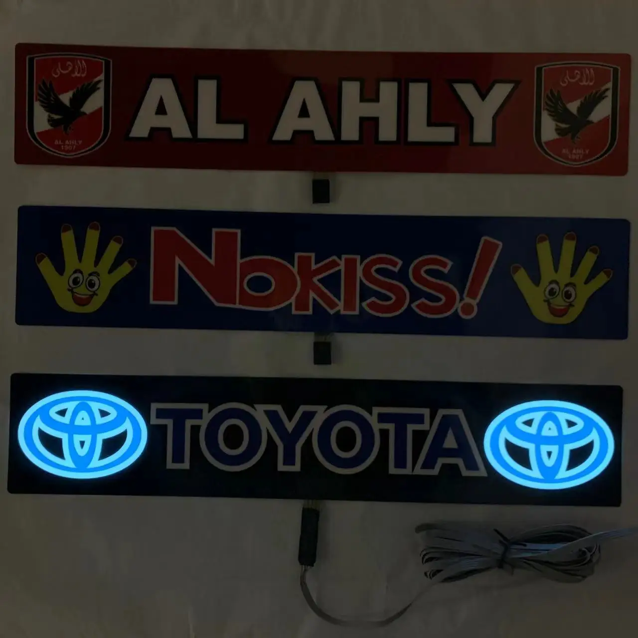 Hot selling customer logo flashing car sticker glowing car sign USB Charge toyo ta allion Window Stickers JDM Glow Panel