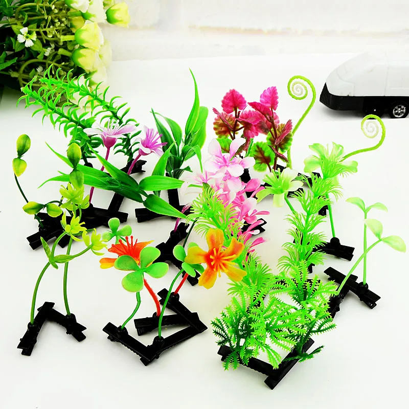 Wholesale Sprouting Artifact Small Grass Hairpin Bean Sprout Flower Head Long Grass Hairpin Simulation Head Flower
