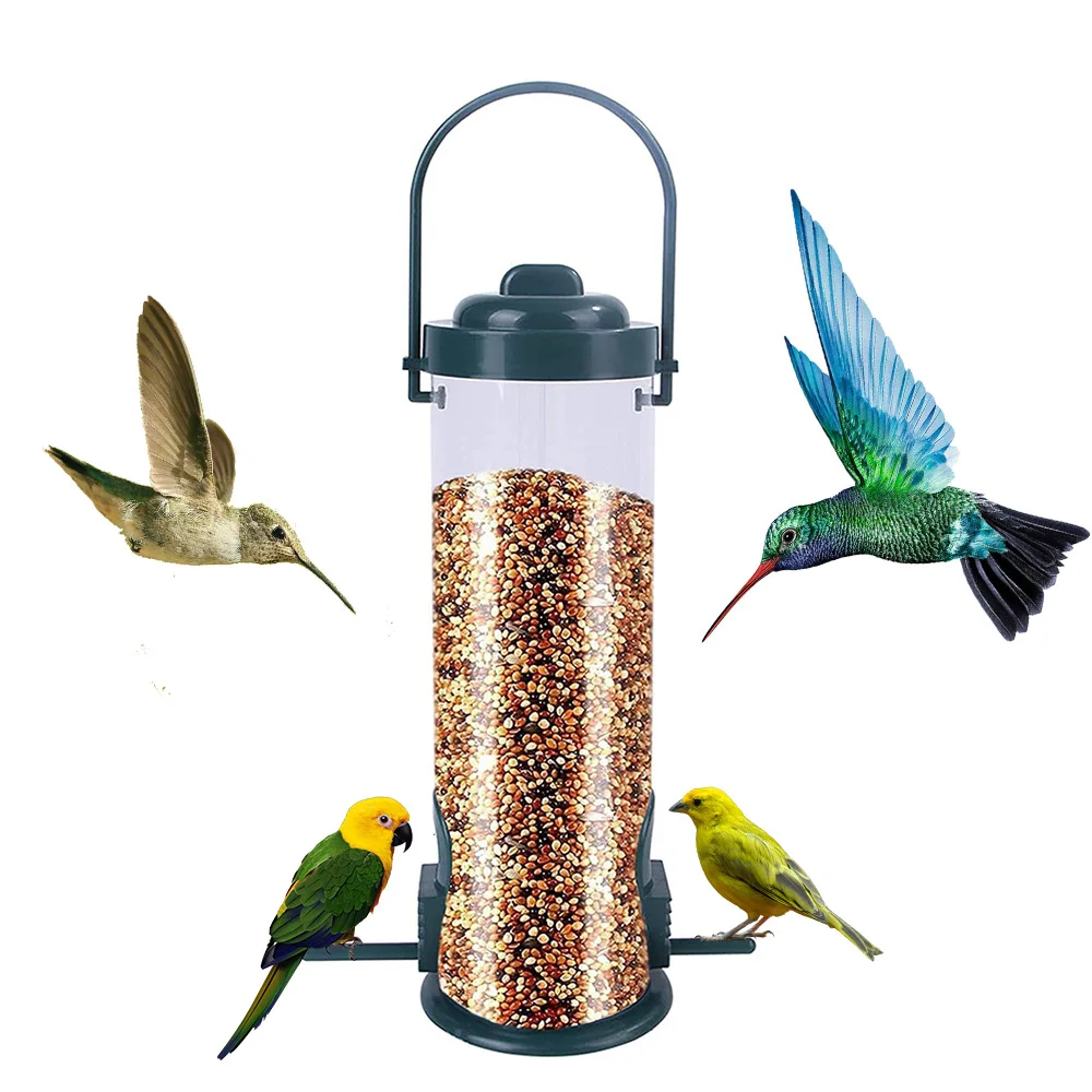 Wholesale Classic Humming bird Feeder for Wild Bird Feeding Pipe Colorful Garden Decoration Cheap Plastic Bird Feeder