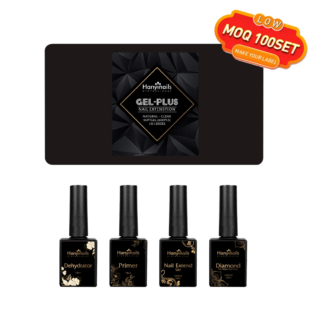 Hanyinails Wholesale private label gel tips system press on gel tip glue