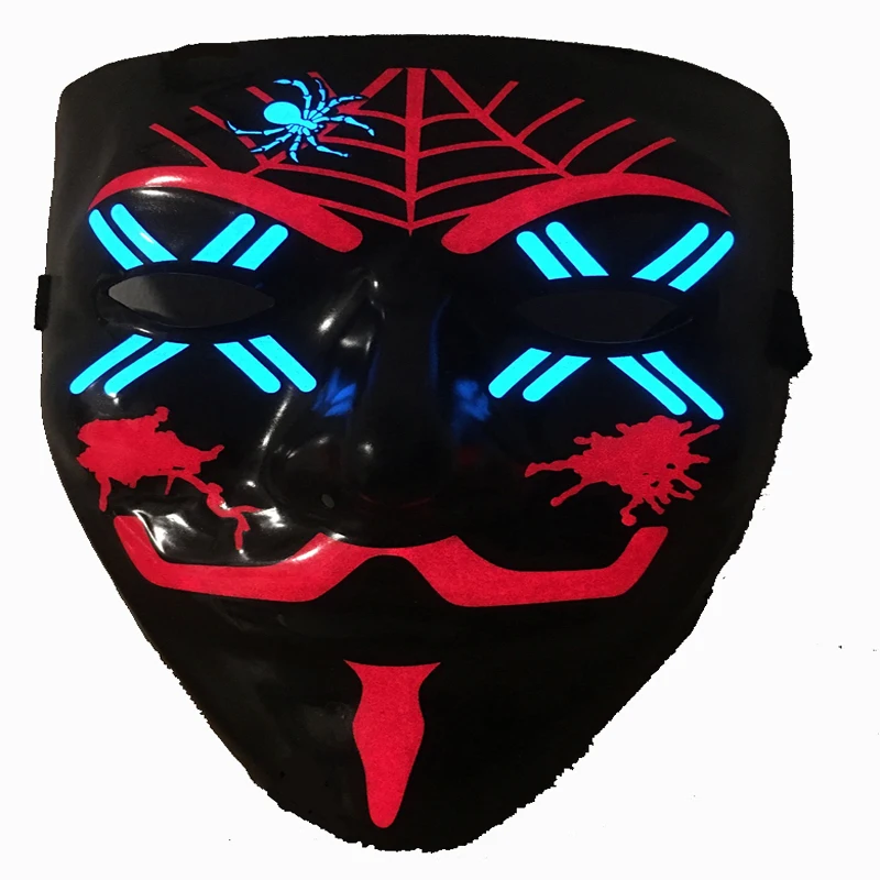 led mask halloween masquerade party cosplay light up luminous mask