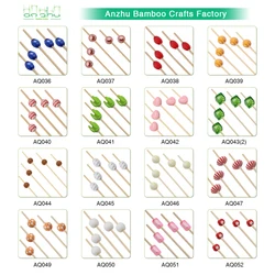 Wholesale decorative turkish wooden bamboo food picks kebab skewers