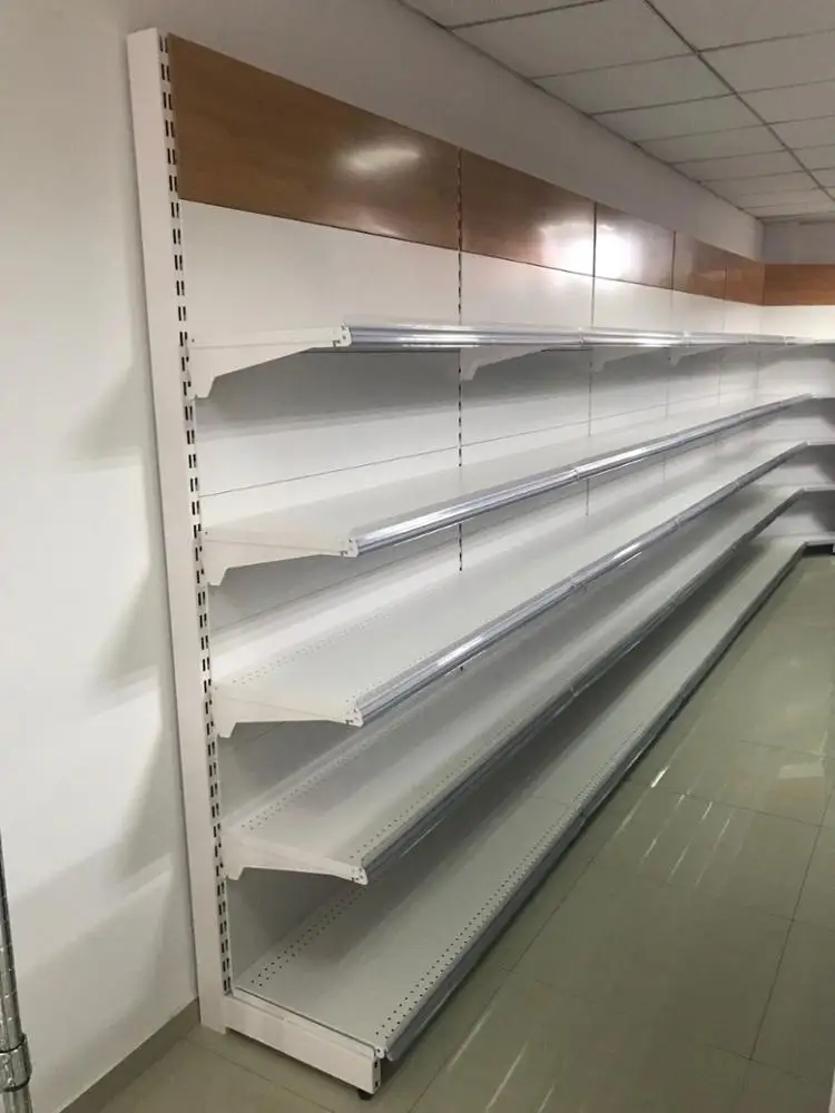Розничный магазин оборудования двухсторонняя черная недорогая металлическая полка для супермаркета гондолы