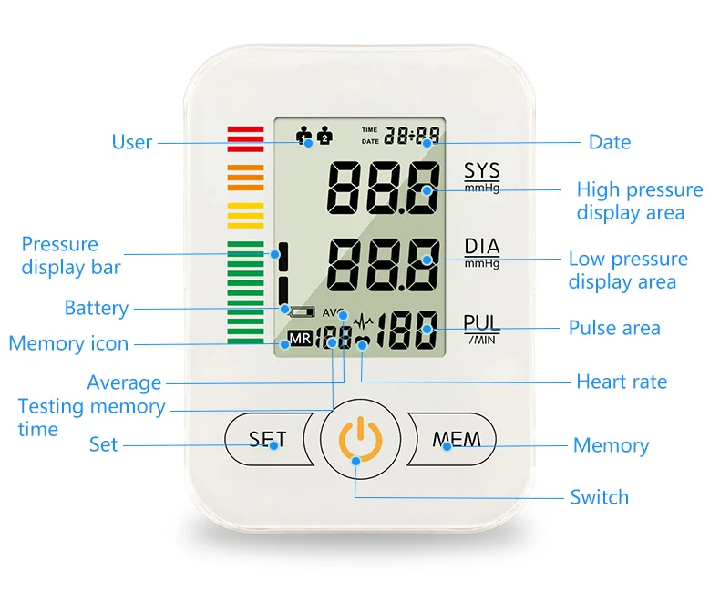 latest digital upper arm blood pressure meter portable holter automatic arm bp monitor with voice