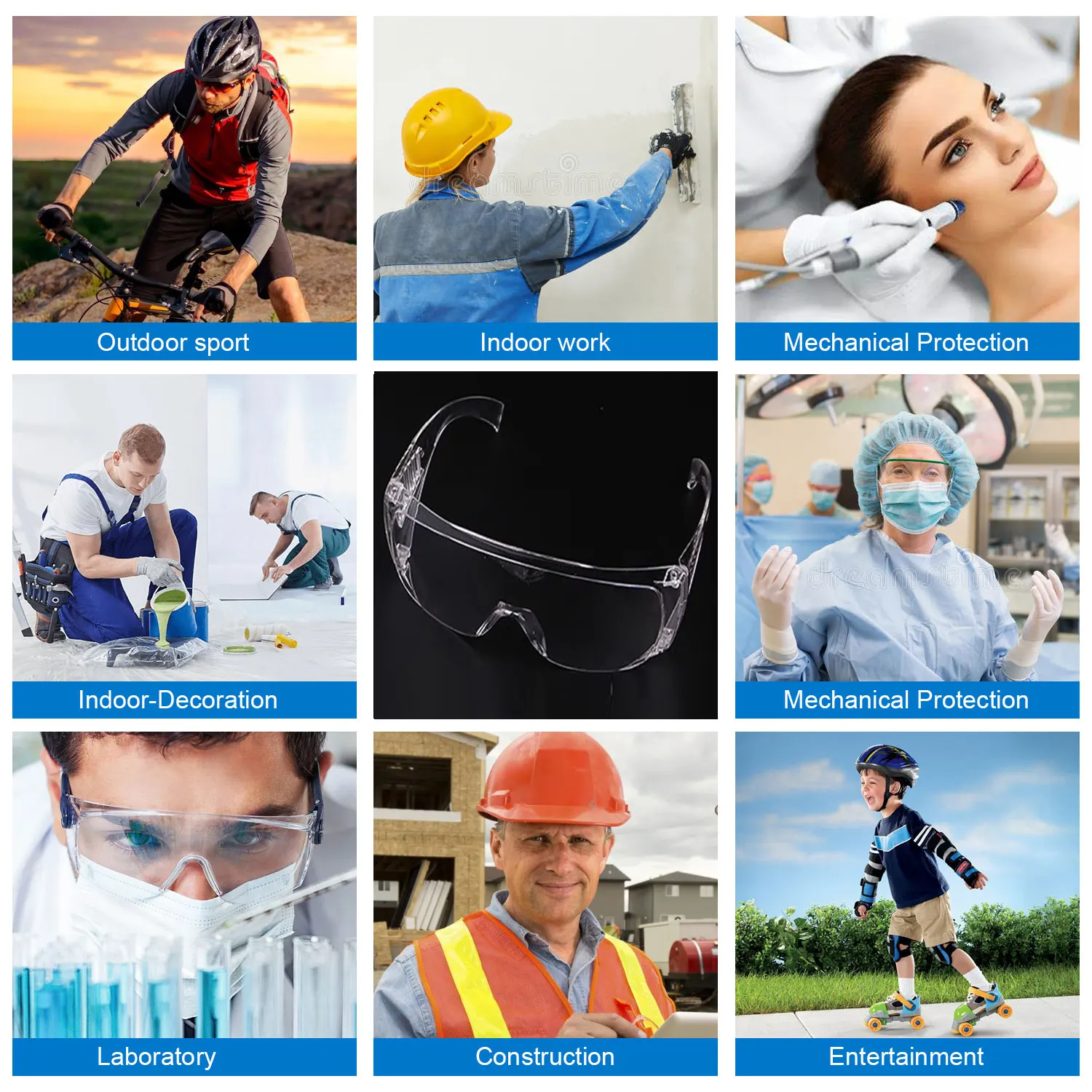 Factory Sale Safety Glasses Eye Protection Glasses ANTI-Fog Lens Clear Safety Goggles Construction Safety Glasses Ansi Z87.1