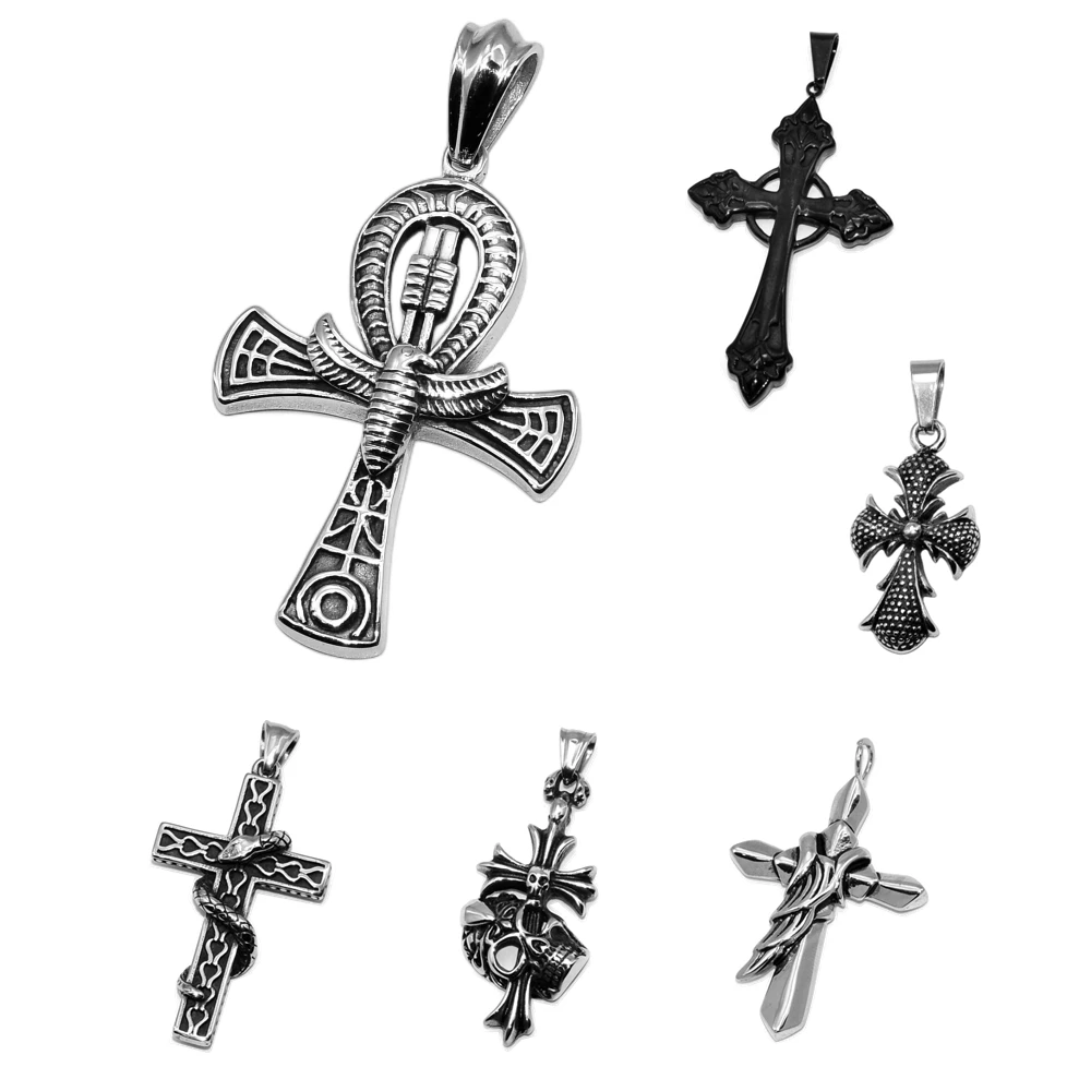 Изготовленный на заказ кулон из нержавеющей стали с муассанитом, крест с распятием, христианский Иисус, крест, подвеска, ожерелье