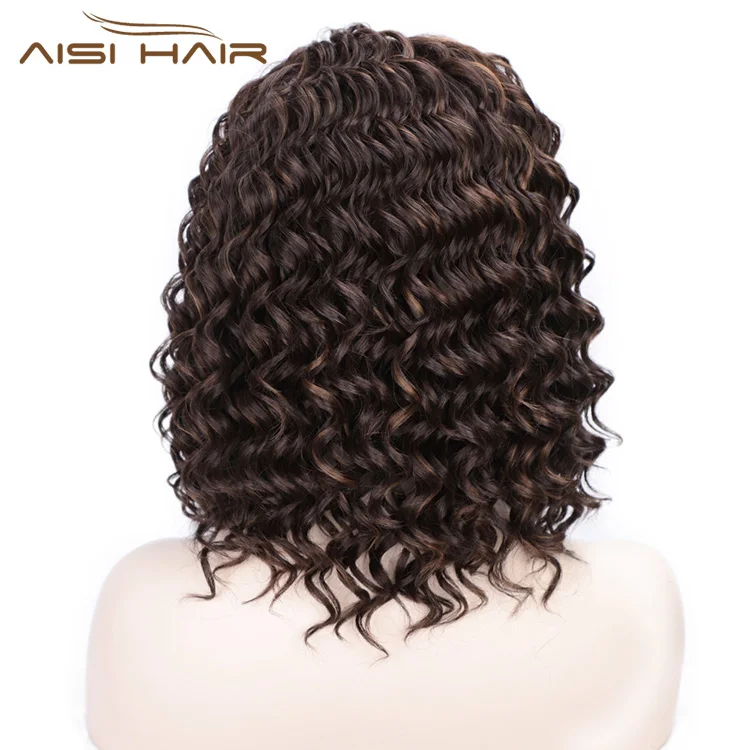  Aisi Hair короткие термостойкие синтетические вьющиеся парики полуженские 3/4 с повязкой на голову коричневые длинные прямые для