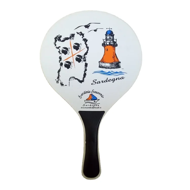 Wholesale Price Top Quality Promotion Beach Bats Wooden Custom Color Logo Beach Paddle Racket for Beach Entertainment