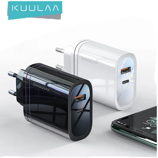 Kuulaa Горячая продажа продуктов 36W быстрая зарядка PD3.0 QC3.0 Usb дорожный настенный адаптер питания зарядное устройство
