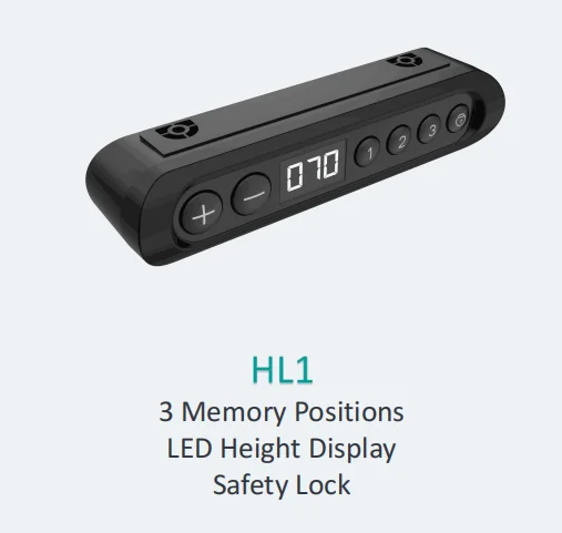 height adjustable standing up lift desk handset controller