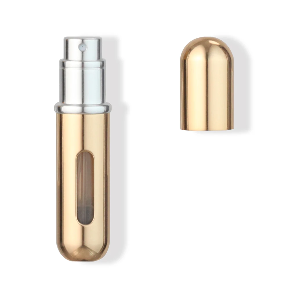 Portable 5ml Empty Mini Refillable Perfume Atomizer Glass Bottle With Spray Aluminum Multi Coloured Travel