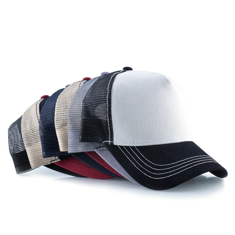 Blank Trucker Cap Snapback Hip Hop Hats 5 Panel Blank Trucker Caps Breathable Custom Embroidered Printed Logo Baseball Caps
