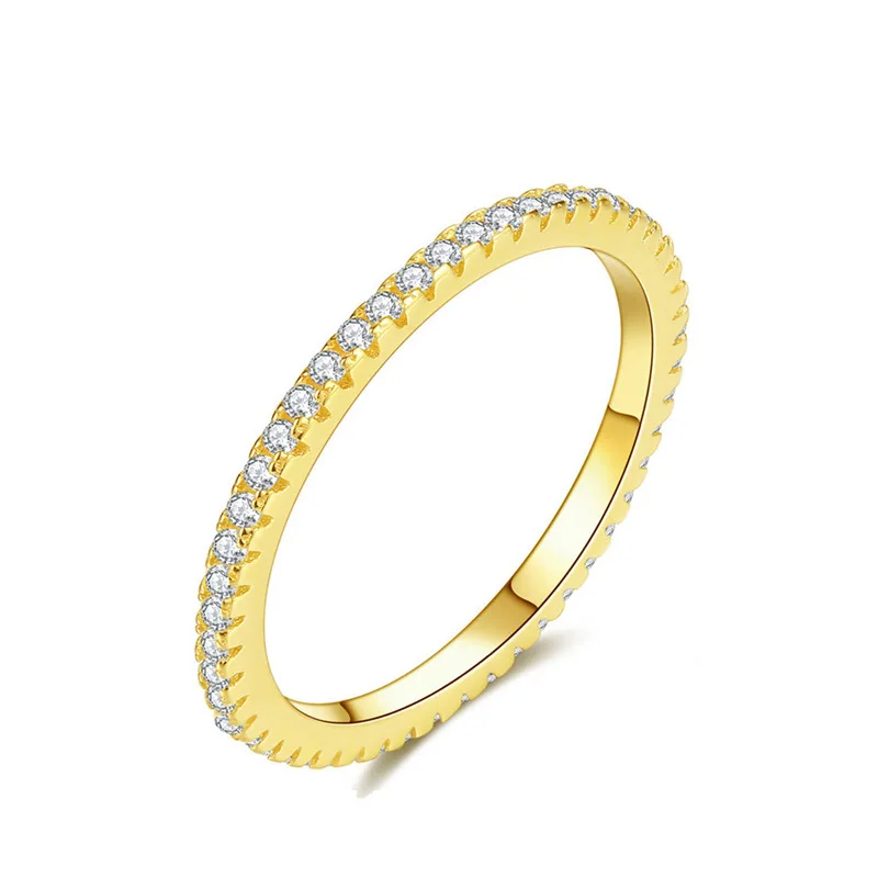 Simple Colorful Rows Of Diamond Ring Female Full Star Ring AM1661003