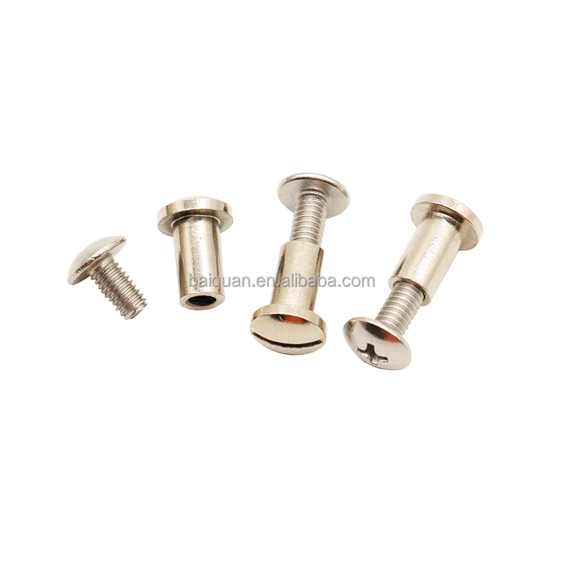 OEM single snap head or double male female book binding screw bolts for pet dog chain leather book binding screw