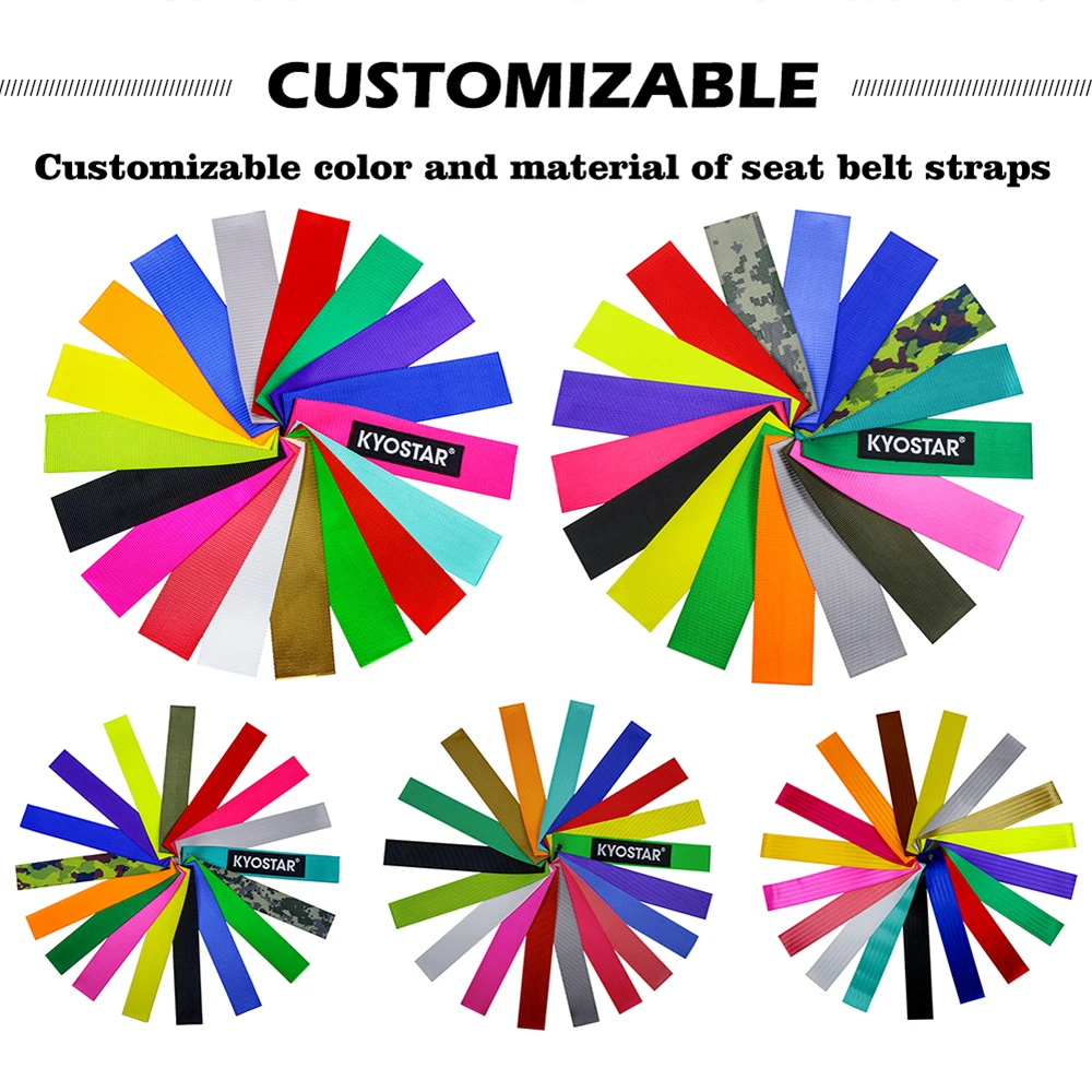 2' KYOSTAR Old Design Safety Strap Nylon Belts 4 Points Buckle Racing Safety Harness with Padding