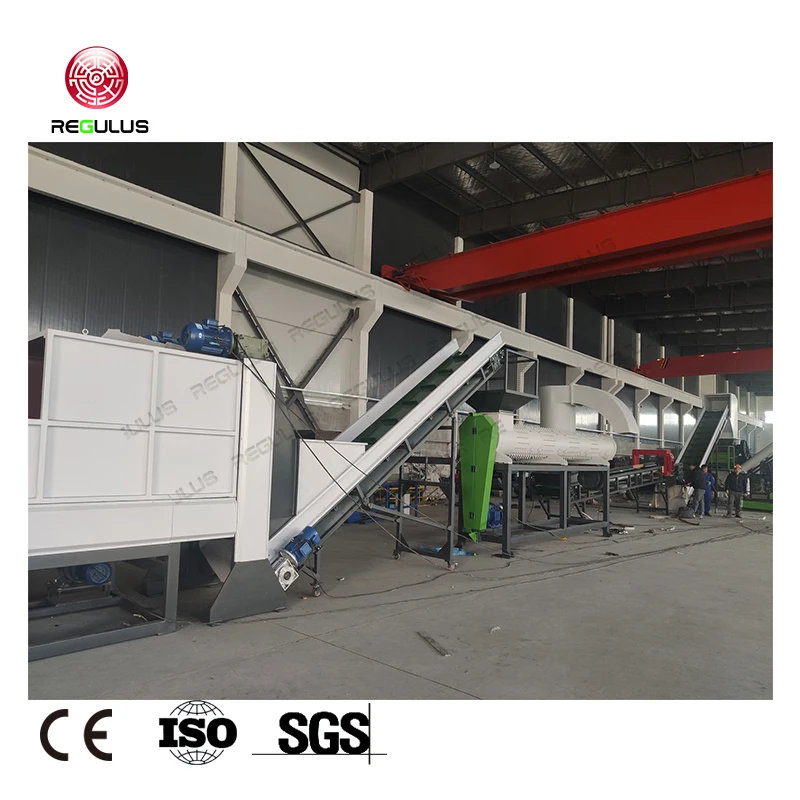 High Productivity 1000kg/h PET Bottles Crushing Washing Line Plastics Bottles Washing Drying Line