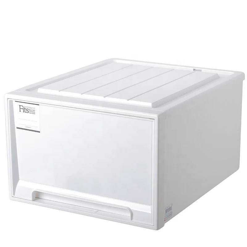 TENMA Plastic White Expandable Wardrobe Stackable Drawer Storage Organizer Stacking Drawer Cabinet Floor-standing Storage Box