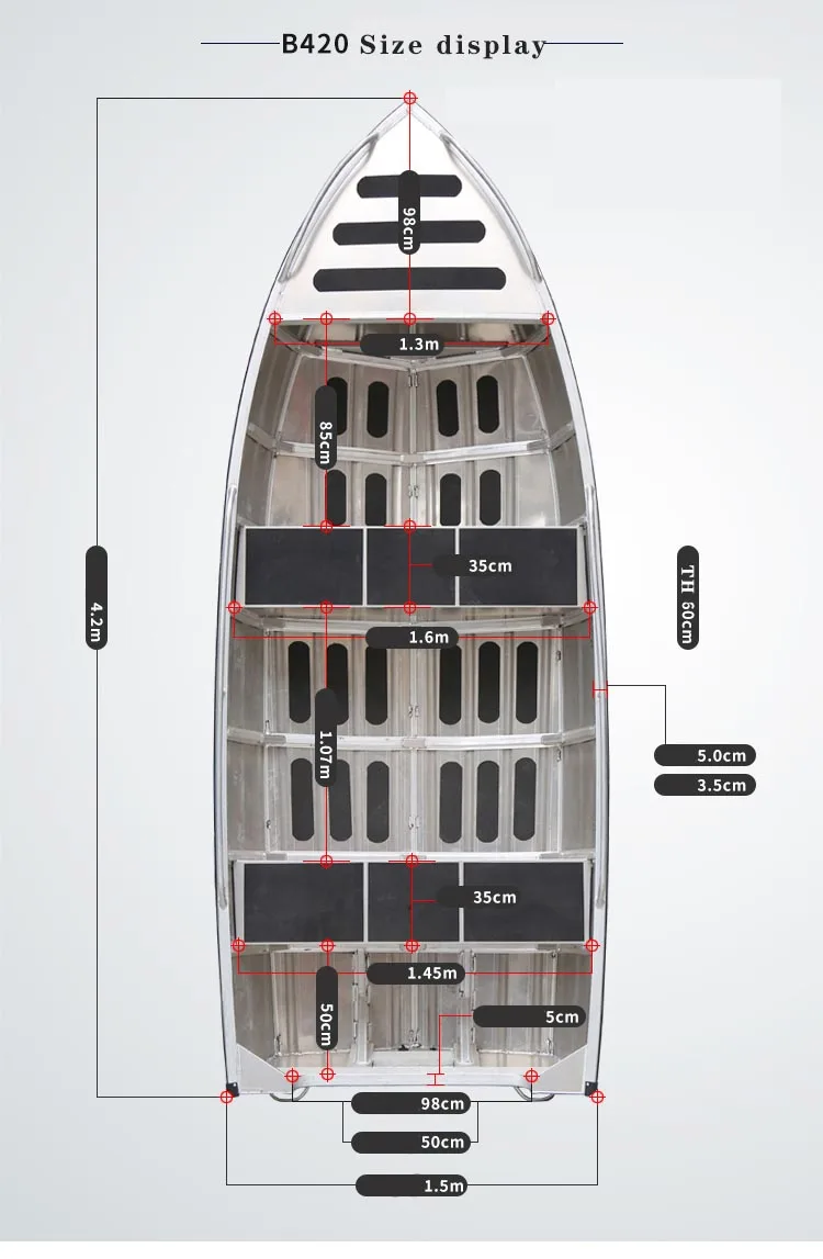 Aluminum boat Deep V Jon boat fishing boat for sale