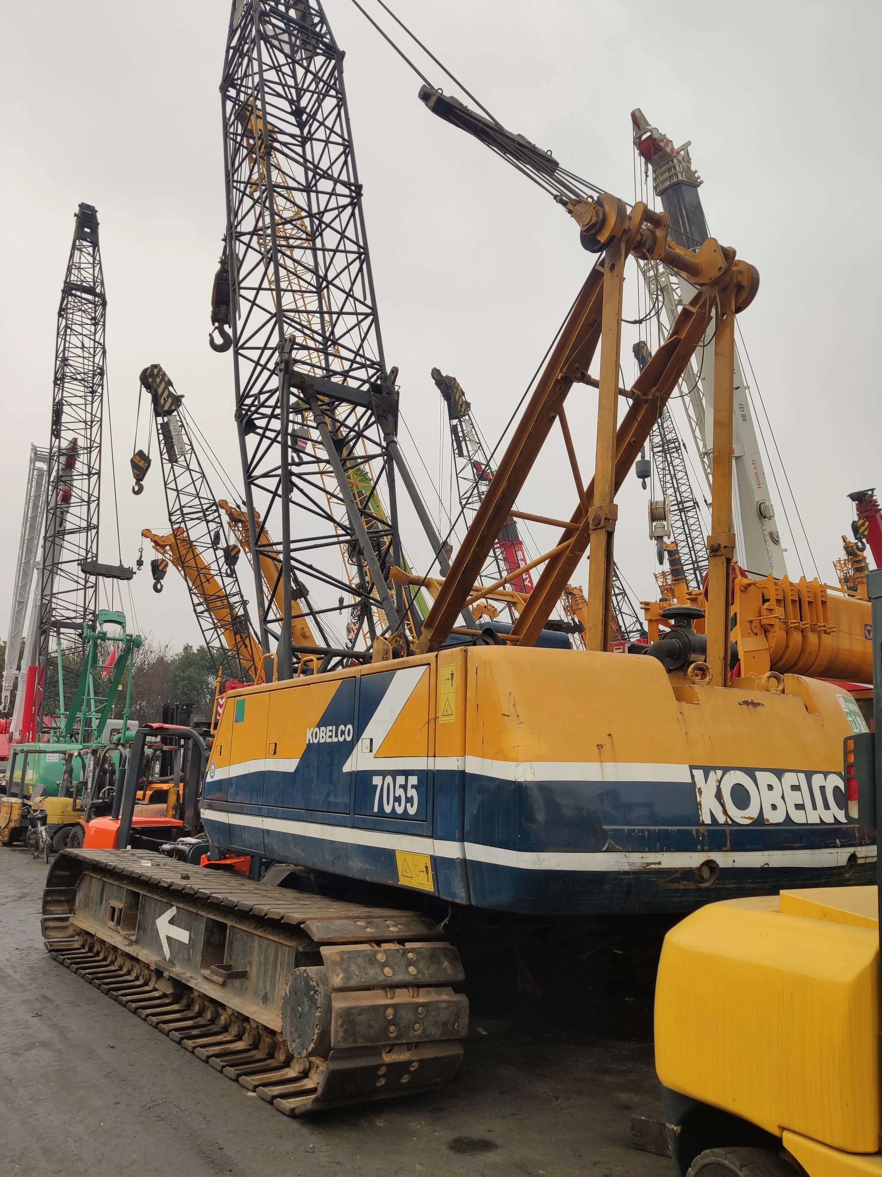 Ko bel co used 7055 55 ton telescopic boom crawler crane