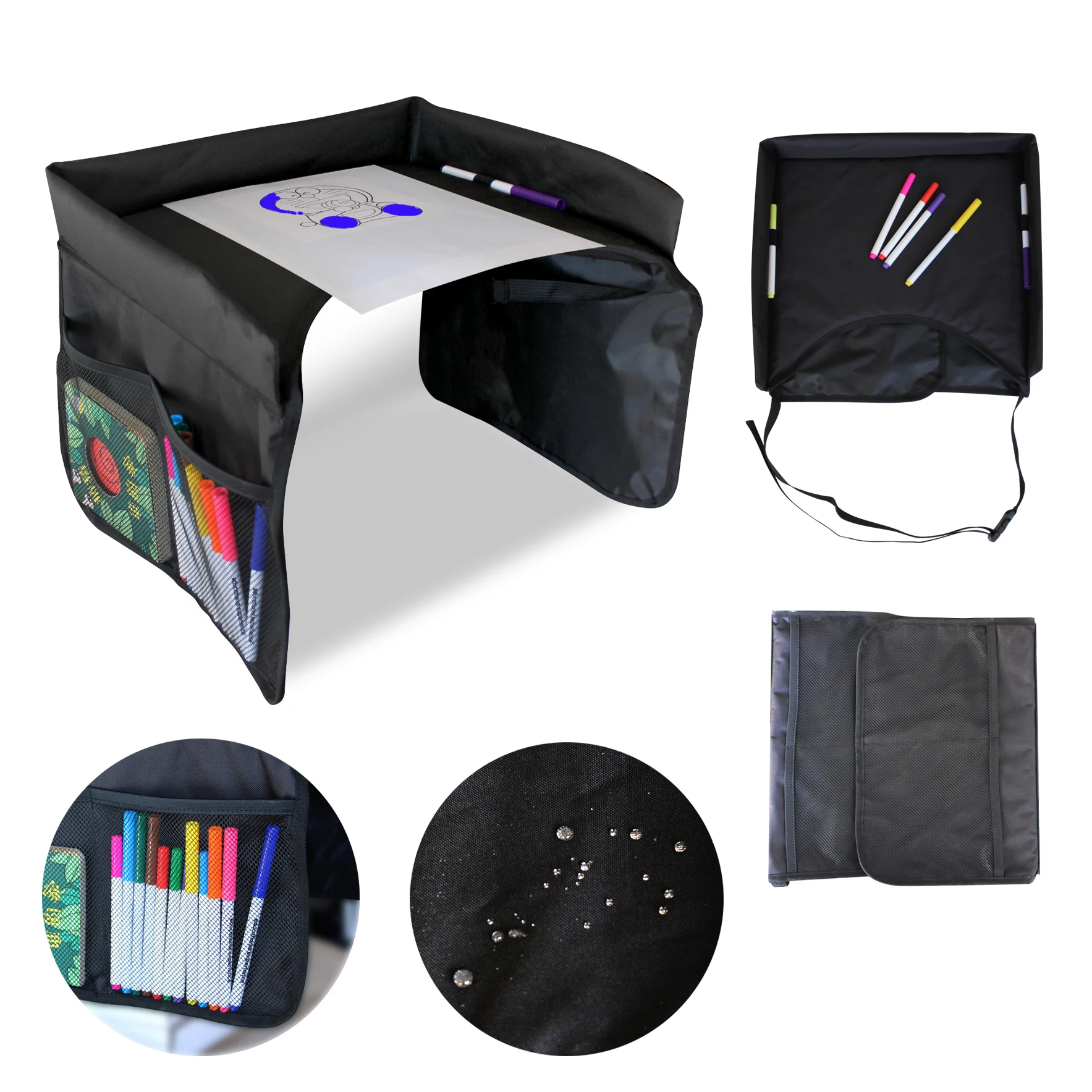 Foldable Car Stroller Plane Backseat Portable Travel Tray Kid Airplane Travel Tray For Kids Car Seat