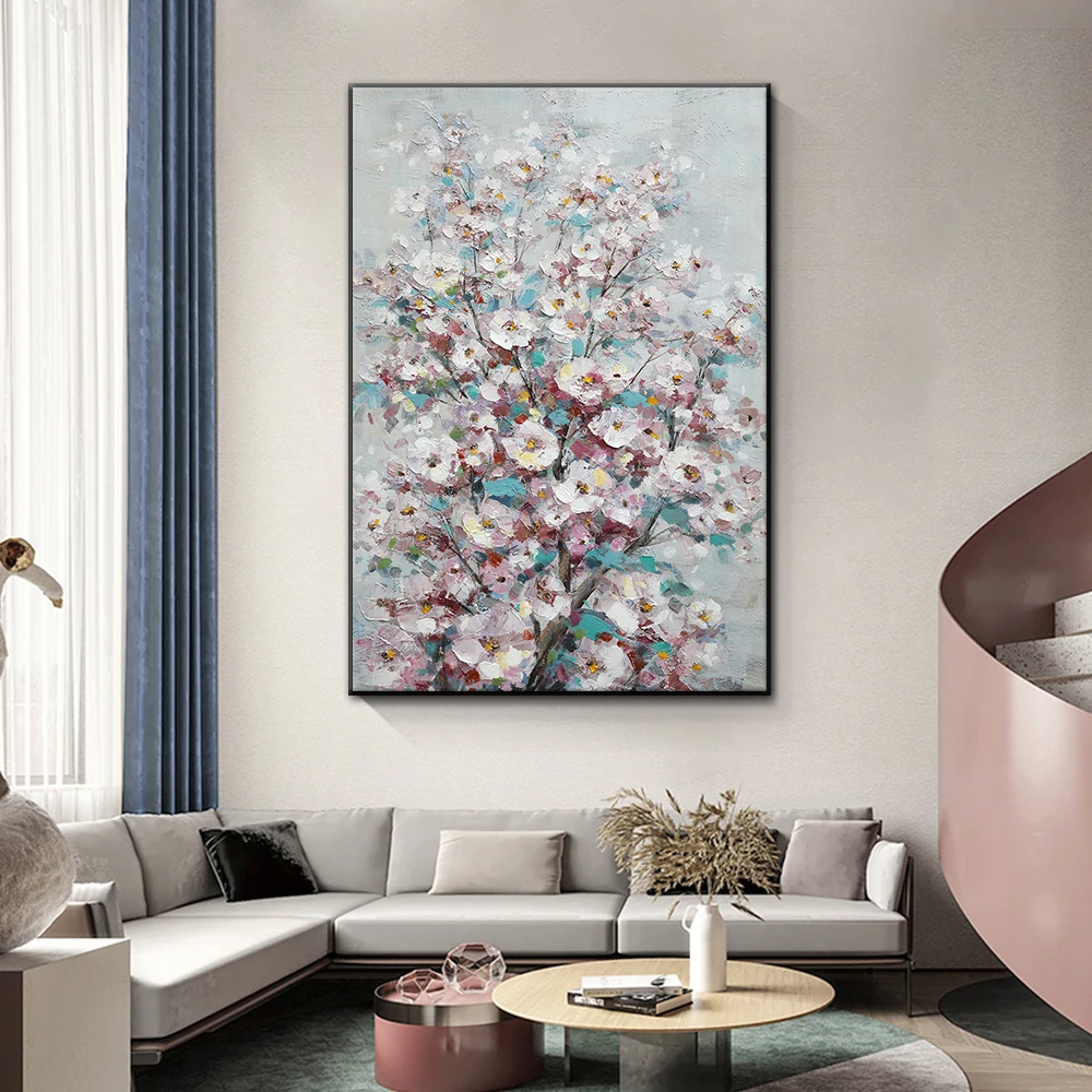 Rectangle Decor Handmade Flower Oil Art Still Life Paintings For Decoration