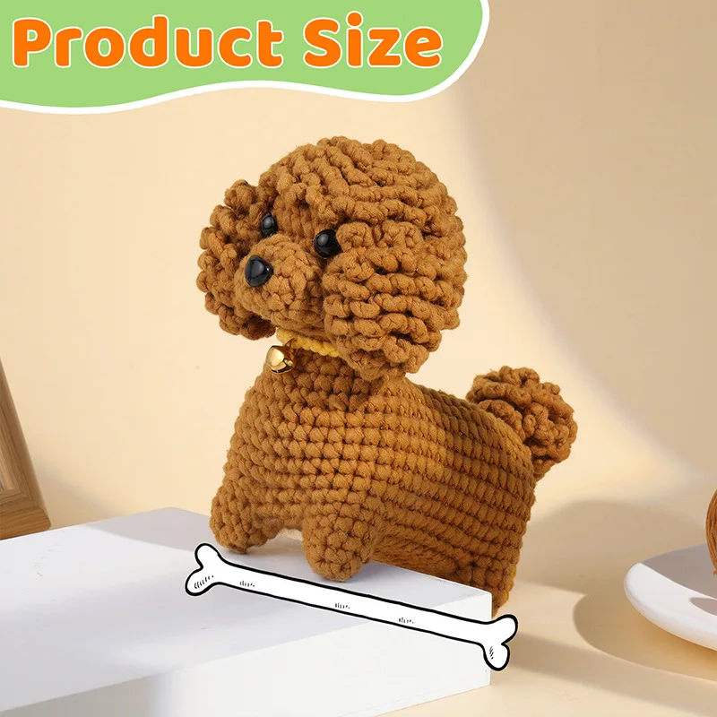 Teddy Dog Holiday Birthday Gift Crochet Kit for Adults Kids Beginners Include Easy Knitting Soft Yarn