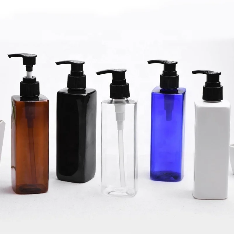 Пустой Кондиционер для волос Шампунь Упаковка 30 мл 60 100 250 8 унций квадратная пластиковая бутылка с дозатором насоса