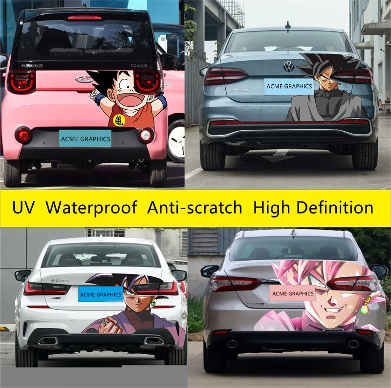 Anime tail car door side full body graphics sticker design custom printing car vinyl 3d anime for cars wrap decal stickers