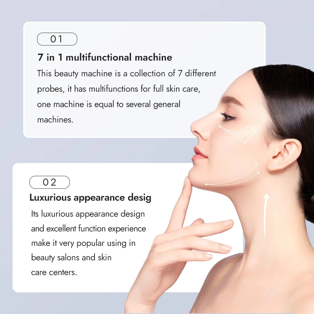 Synogal customized logo portable 7 in 1 EMS ultrasonic face deep cleaning hydro facial beauty machine