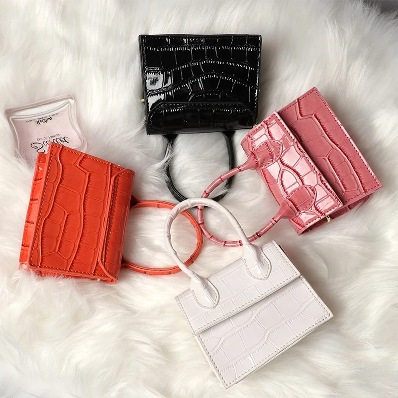 2022 Promotional Little Girls Money Coin Purse Handbags Crocodile Pattern  Mini Bags High Quality Guangzhou Purse