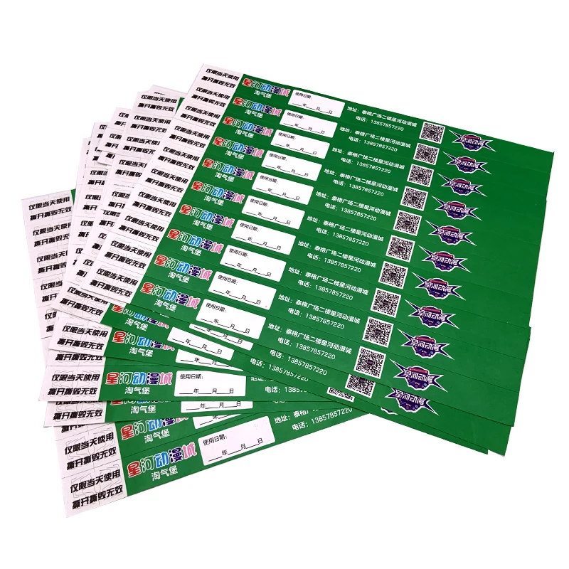 Full Color Logo Printing Tyvek Wristband Music Concert Tear Resistant Tyvek Wristband for Event Party Wedding