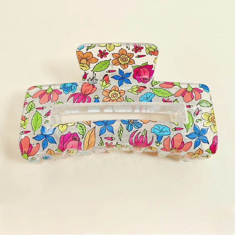 Hot Selling Personalized Nonslip Rectangular Extra Plastic Large Hair Claw Clips For Thick Hair Women