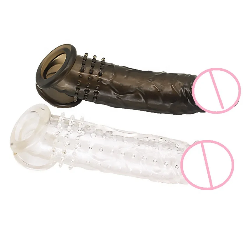 Popular Adult Sex Toys Silicone Reusable Big Dildo Sexy Penis Sleeve Extender Enlargement Condoms for Men