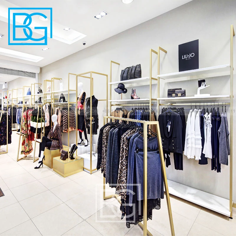 Homeware Display Stand  Metal Rack Display Clothing Gold Women Clothing Boutique Racks Shop Shelf Clothes