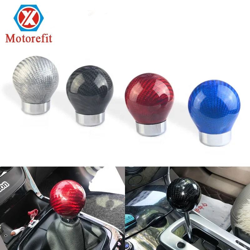 Motorefit набор ручек переключения передач с шариками Универсальный рычаг переключения передач для автомобиля в форме круглого шара из углеродного волокна