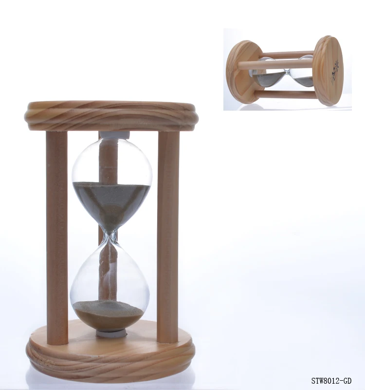 
wholesale high borosilicate glass vintage wood material customized logo sand timer wooden sand clock sand watch 
