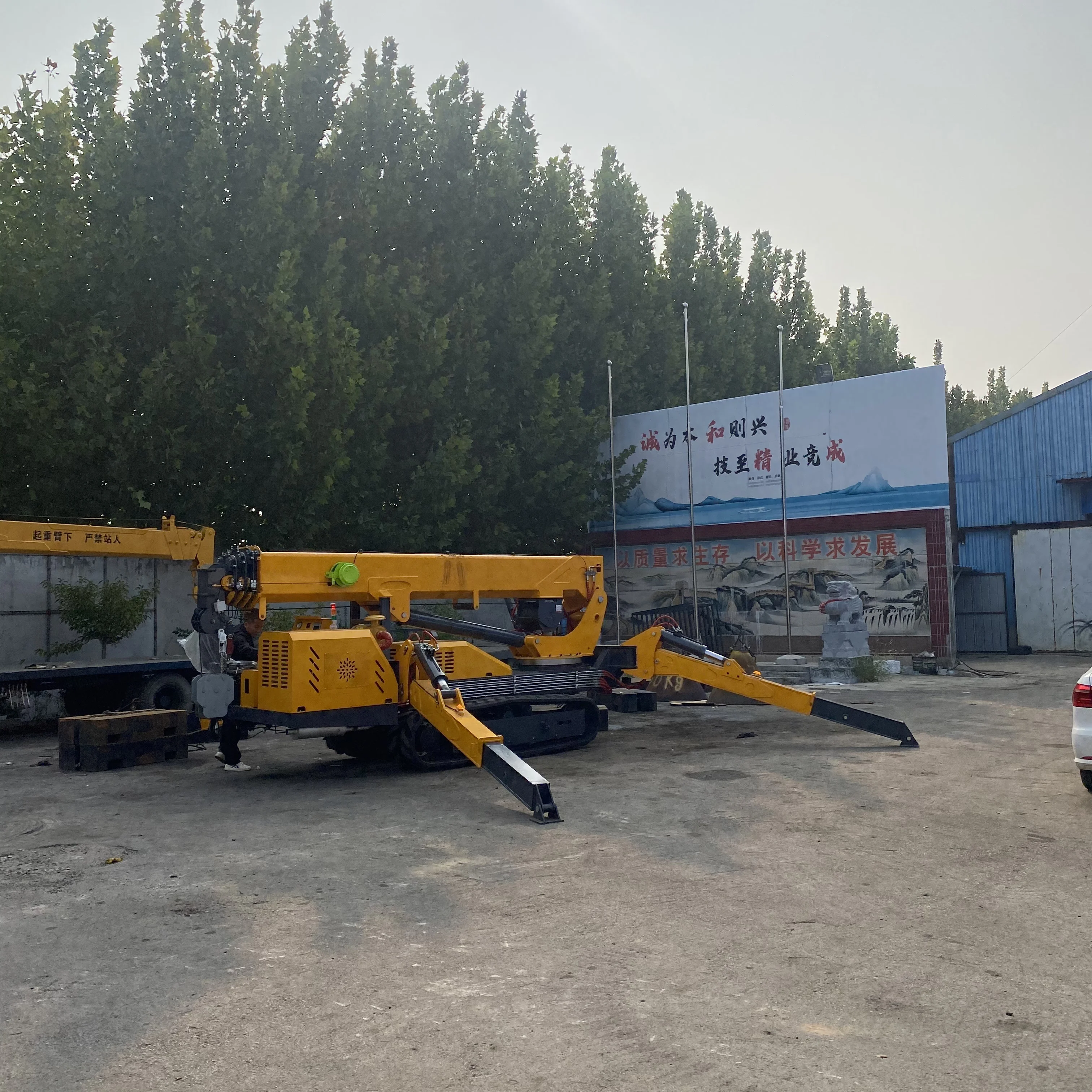 Maximum Working Radius Mobile with Motor Pump Bearing Gearbox for Farm UseFactory Price 8 Ton Small Mini Spider Crane 16.8m