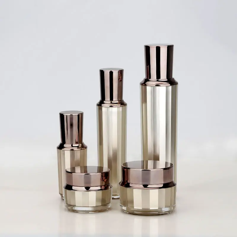 Factory Price Acrylic Lotion Luxury White Serum Matte Pp Silver Pump Airless Jar Airless Pump Bottle